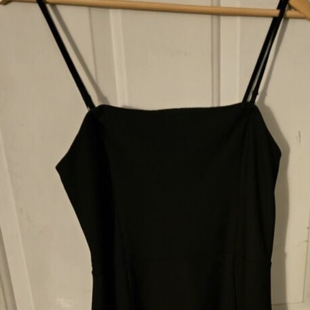 Abercrombie Fitch Vintage Black Spaghetti String Sz L Midi Dress